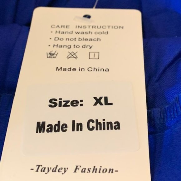 Taydey Women's Royal Blue A-Line Pleated Side Zip, Button Midi Skirt XL NWT - Picture 5 of 8